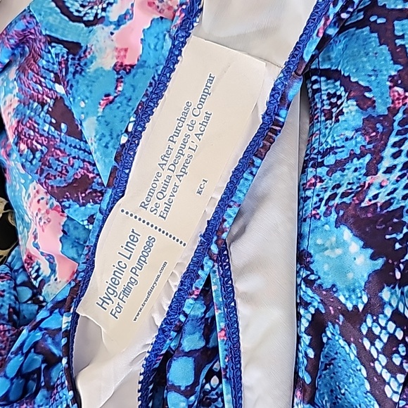 Snakeskin Knot Waist 1 Shoulder 1 piece swim suit bathing suit not worn bra pads - Picture 12 of 12